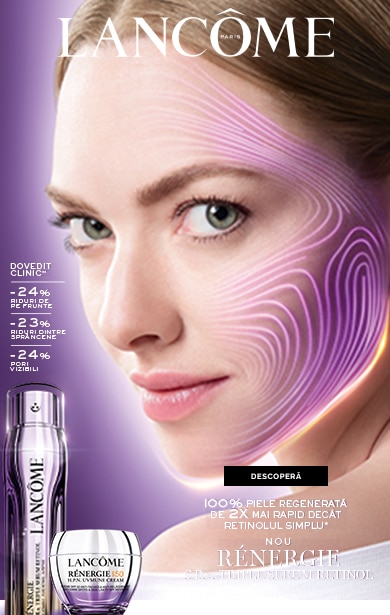 Lancome Renergie H.C.F. Triple Serum și cremă de zi – beneficii anti-îmbătrânire demonstrate clinic, cu reducerea ridurilor și regenerarea rapidă a pielii.